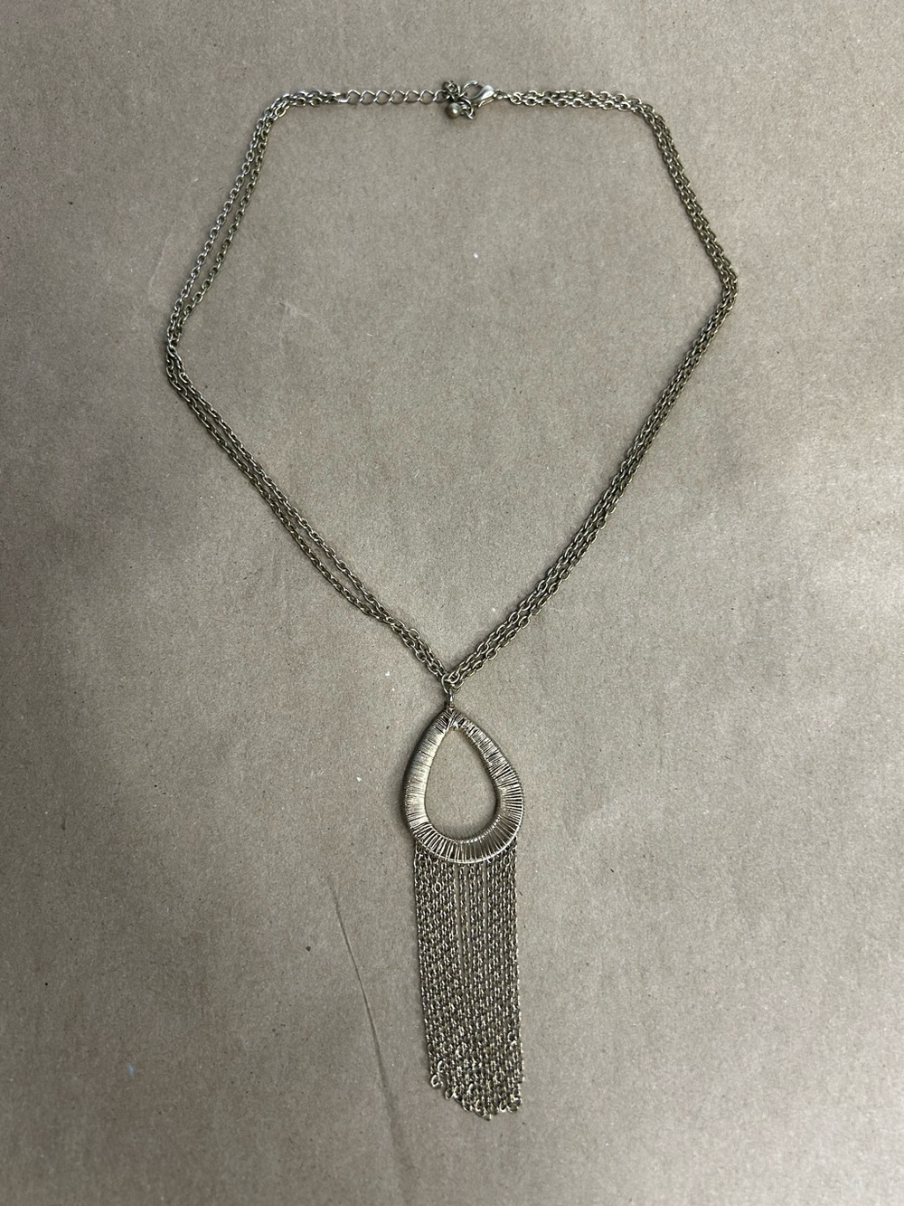 5 for $25🔥Teardop Tassel Fringe Silver Tone Necklace
